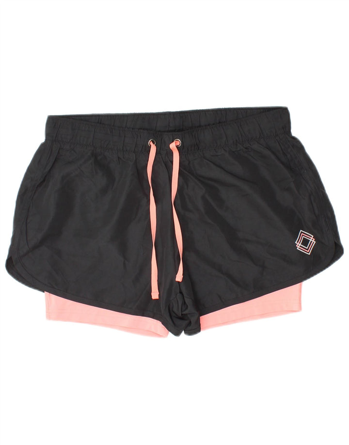 CRIVIT Short de sport pour femme UK 14/16 Polyester color block noir moyen