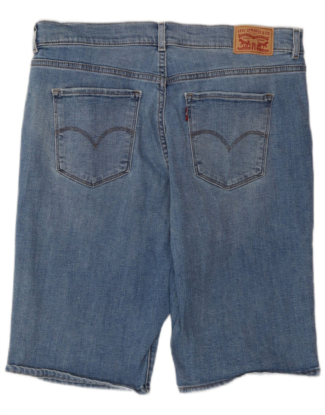 LEVI'S Bermuda en jean vieilli pour femme W32 en coton bleu moyen
