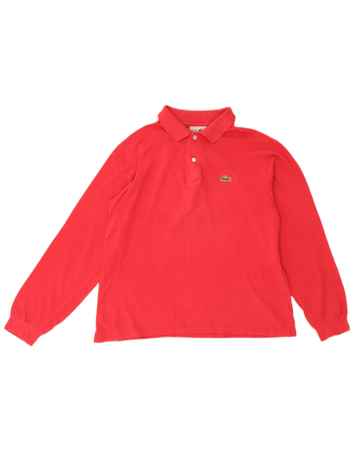 Lacoste Polo à manches longues pour homme Taille 4 Coton rouge moyen