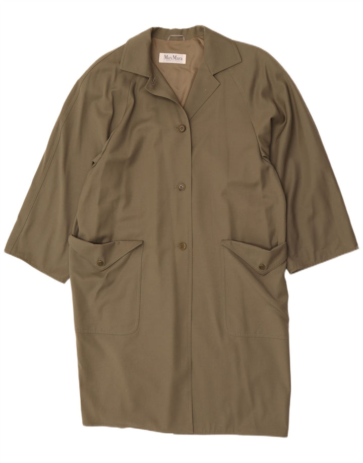 Max Mara Manteau surdimensionné pour femme UK 14 Large Kaki Laine