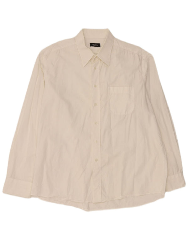Hugo Boss Chemise Homme Taille 44 17 1/2 XL Coton Blanc