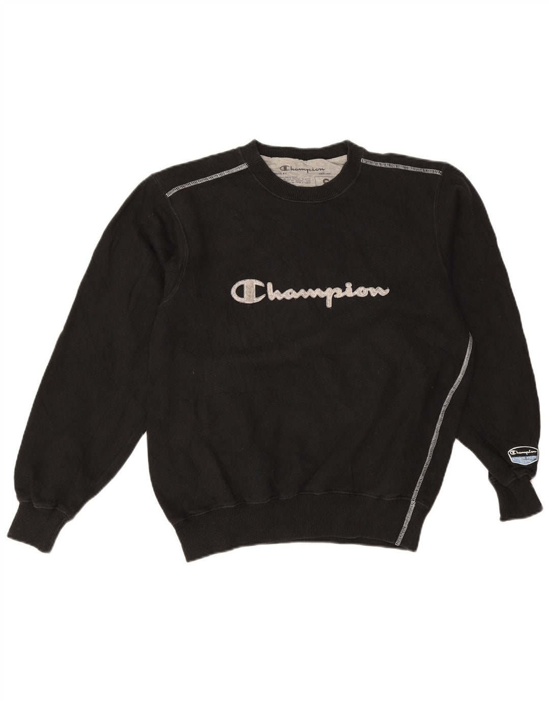 CHAMPION Sweat-shirt graphique surdimensionné pour femme UK 10 Small Noir