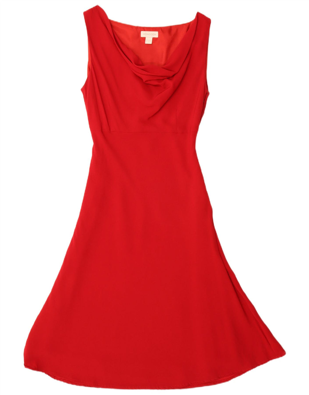 Monsoon Robe trapèze sans manches pour femme UK 42 Viscose rouge moyen