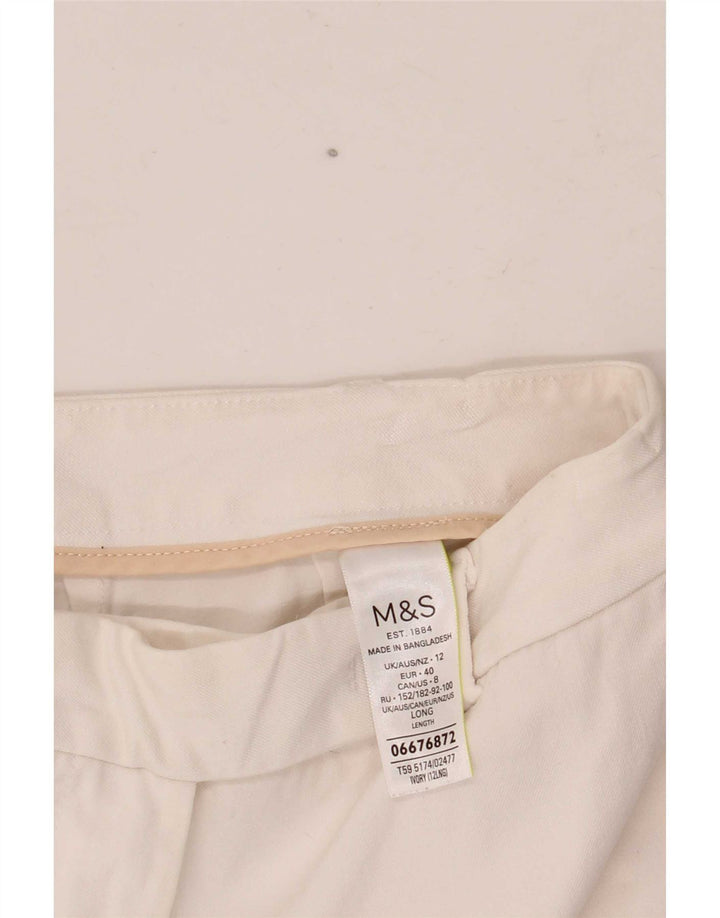 Marks & Spencer Pantalon de costume slim pour femme UK 12 Medium W30 L28 Blanc cassé