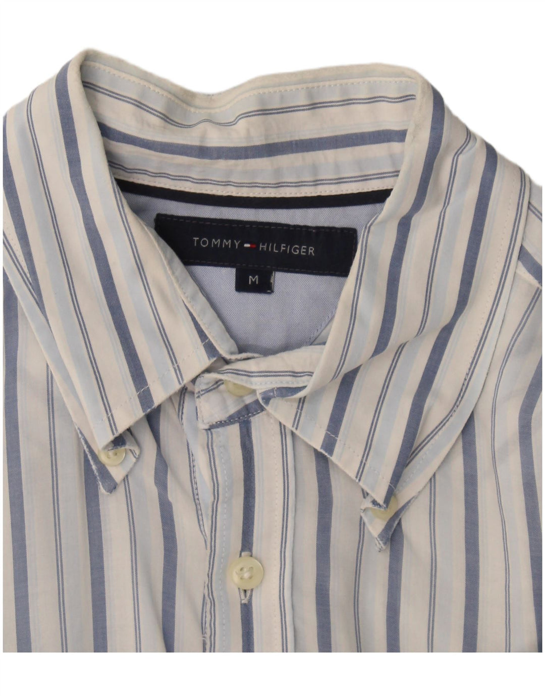 Tommy Hilfiger Chemise à Manches Courtes Homme Bleu Moyen Rayé