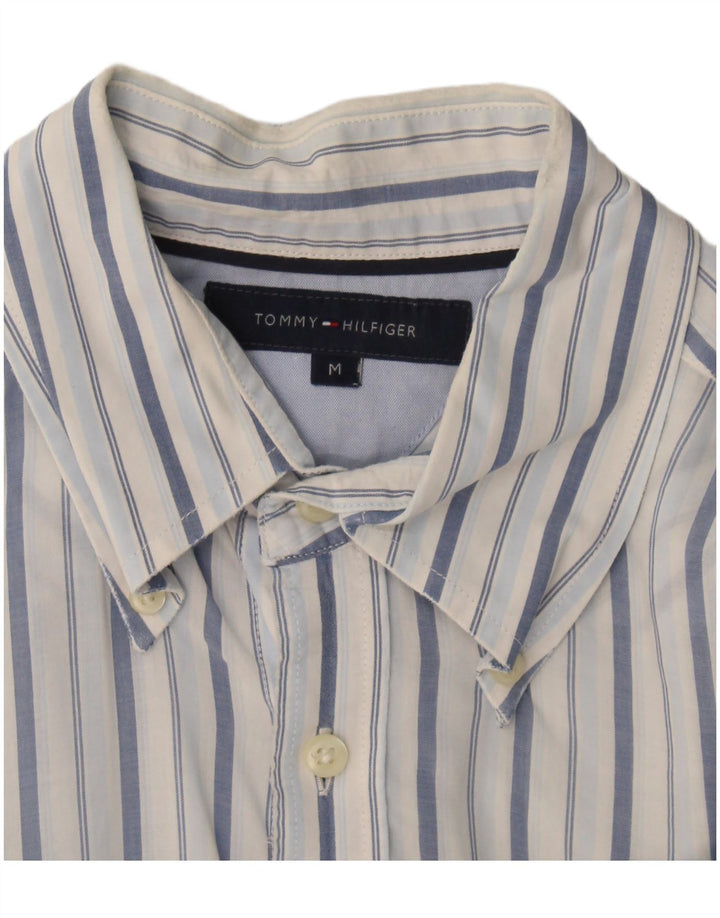 Tommy Hilfiger Chemise à Manches Courtes Homme Bleu Moyen Rayé