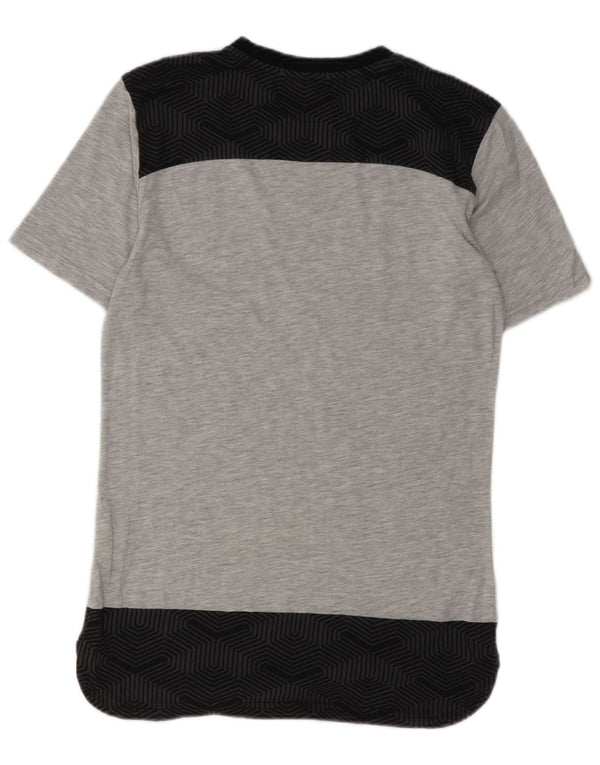 Puma T-Shirt Top Homme Petit Gris Géométrique Coton