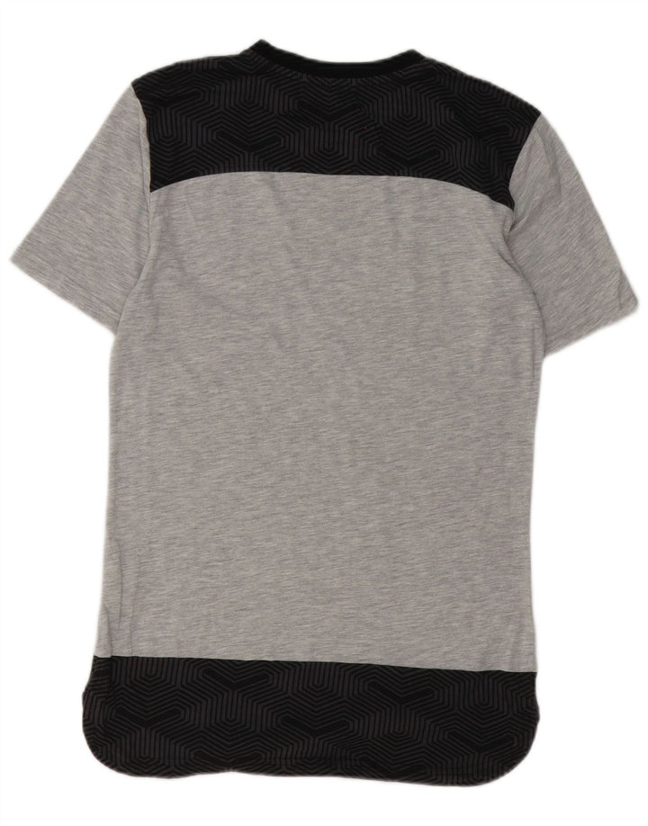 Puma T-Shirt Top Homme Petit Gris Géométrique Coton