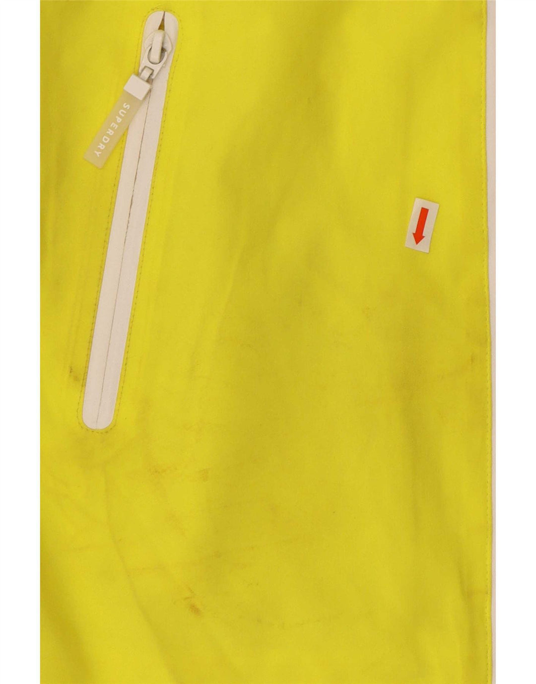 Superdry Veste de pluie à capuche pour femme UK 12 Jaune moyen Polyester