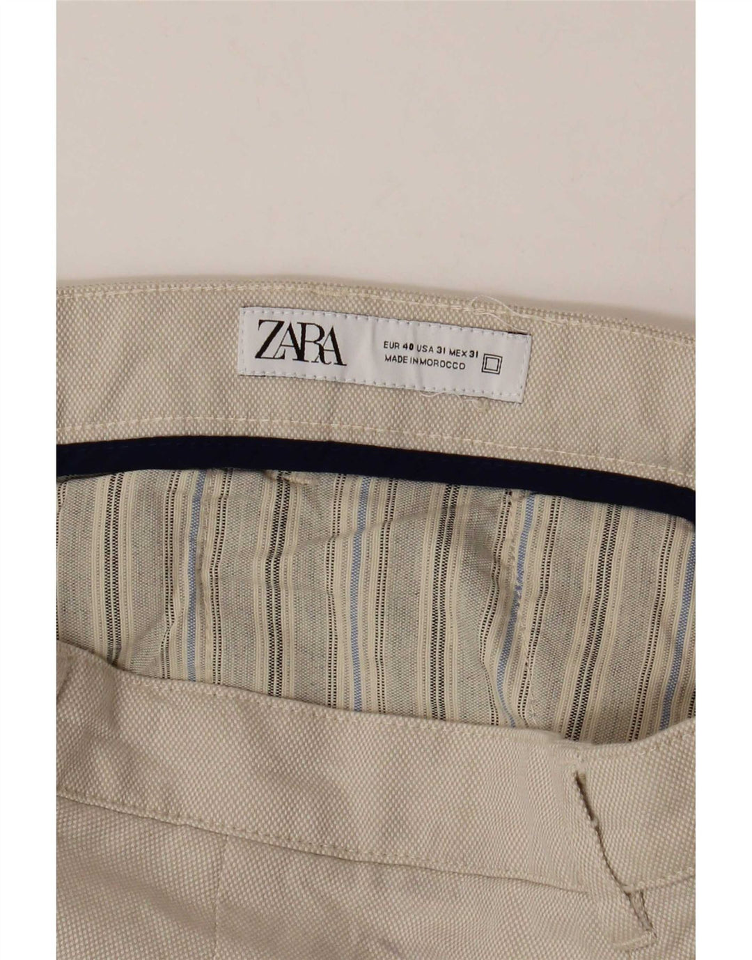 Zara Short Chino Homme EU 40 Moyen W31 Beige