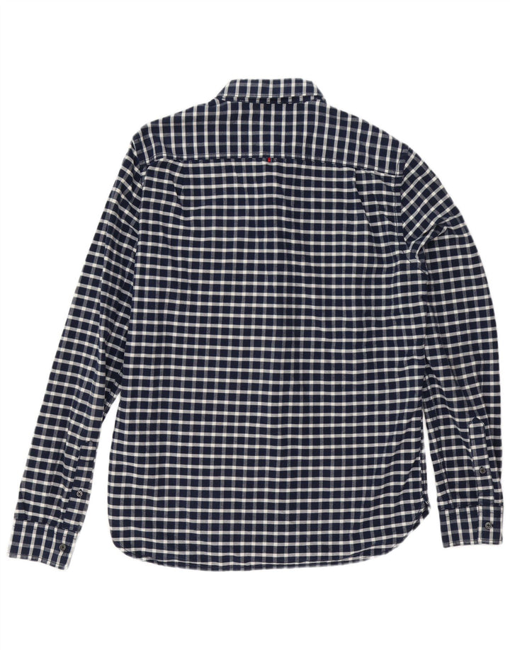 Superdry Chemise Homme Grand Carreaux Bleu Marine En Coton