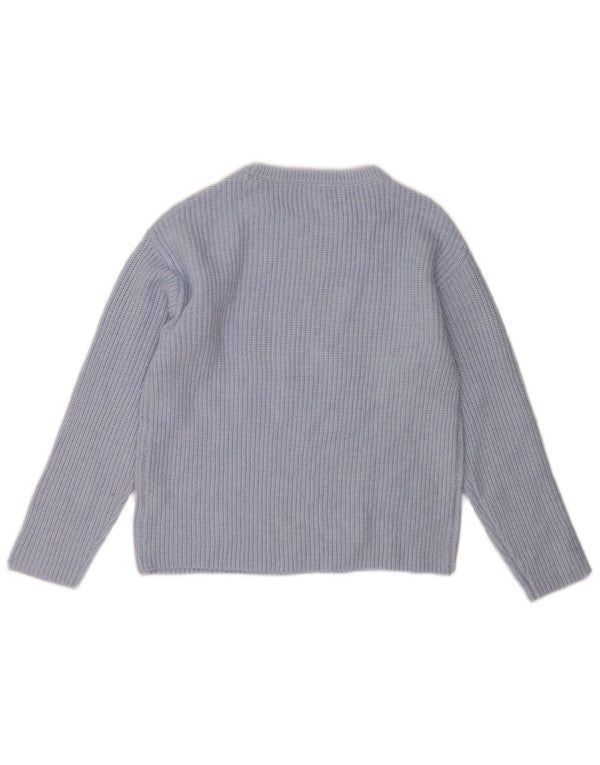Marks & Spencer Pull col bateau pour femme UK 10 Petit Bleu Polyester