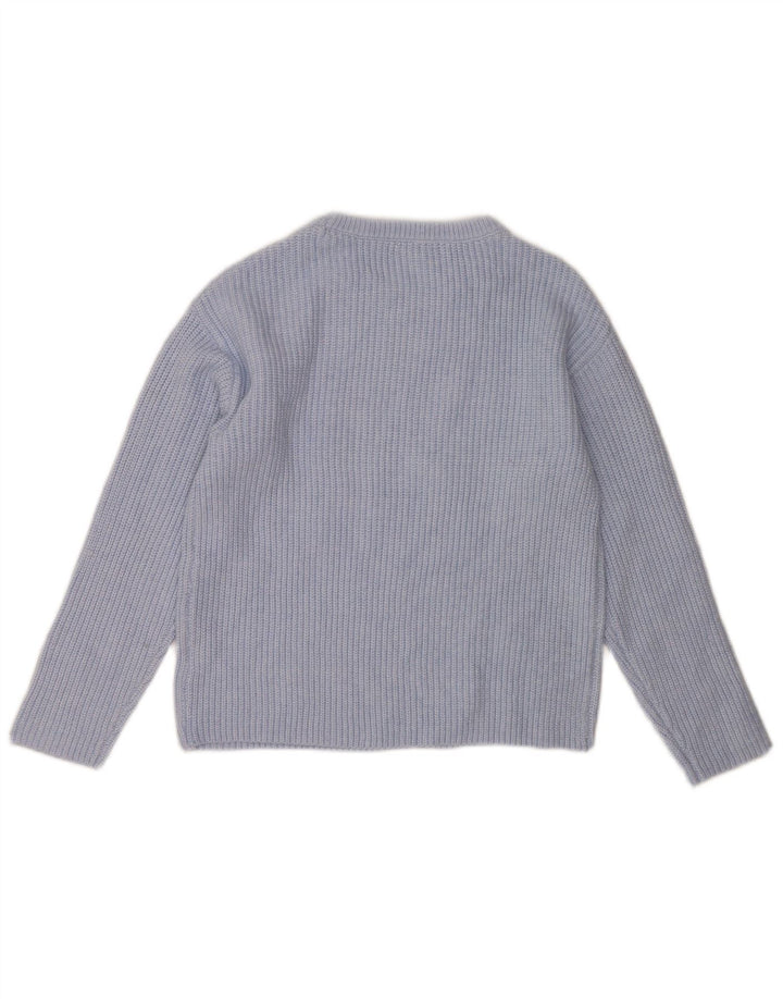 Marks & Spencer Pull col bateau pour femme UK 10 Petit Bleu Polyester
