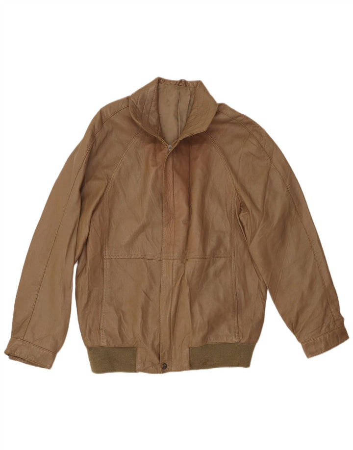 VINTAGE Veste en cuir homme UK 38 Cuir marron moyen