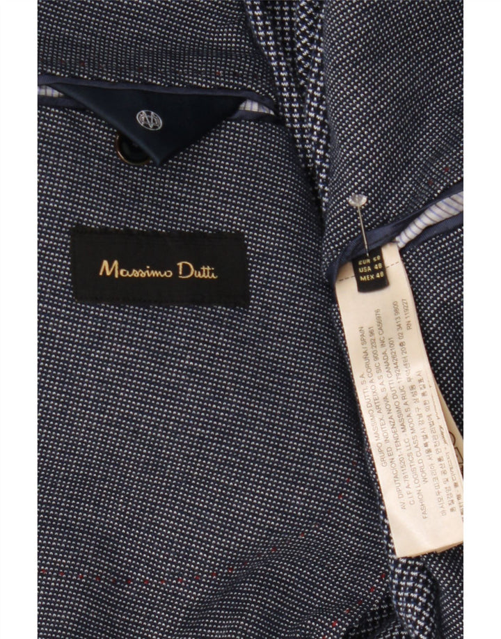 Massimo Dutti Veste Blazer 2 Boutons Homme EU 58 2XL Bleu Marine Coton