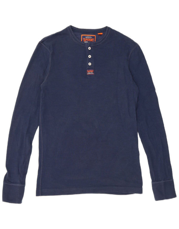 Superdry Haut à manches longues pour homme en coton bleu marine Small