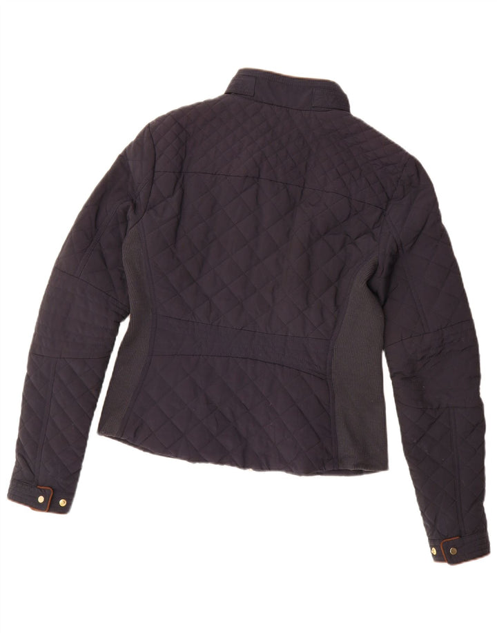 Zara Veste matelassée pour femme UK 14 Bleu marine moyen Colourblock