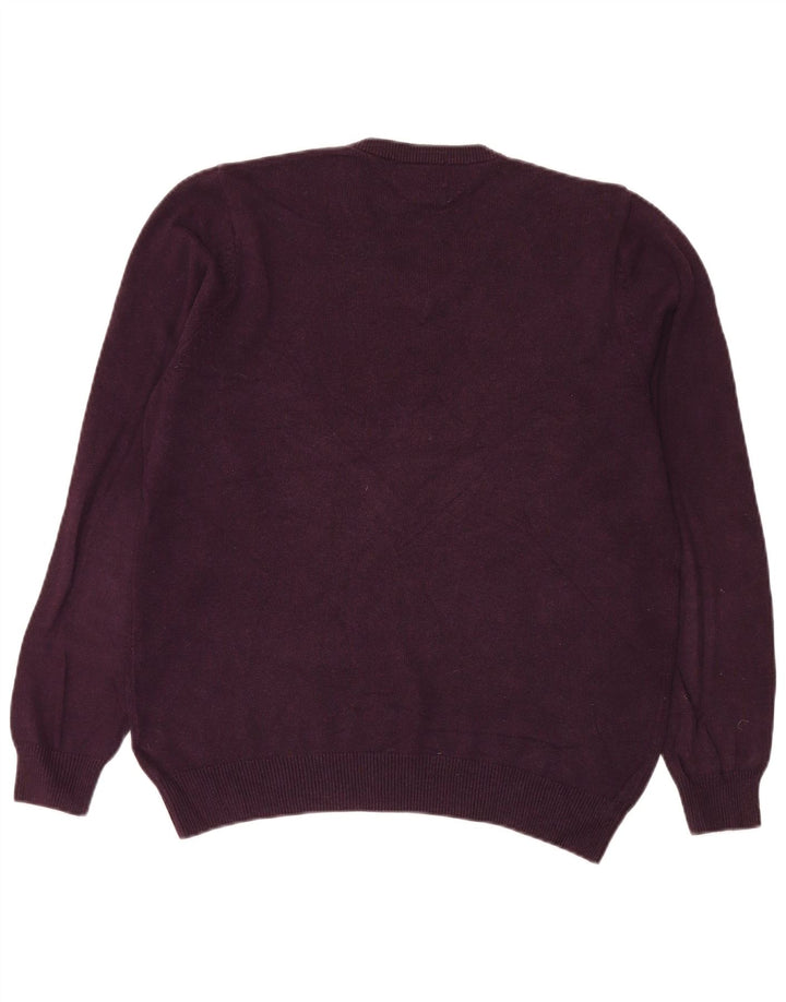 Marks & Spencer Pull col V pour homme en coton marron moyen