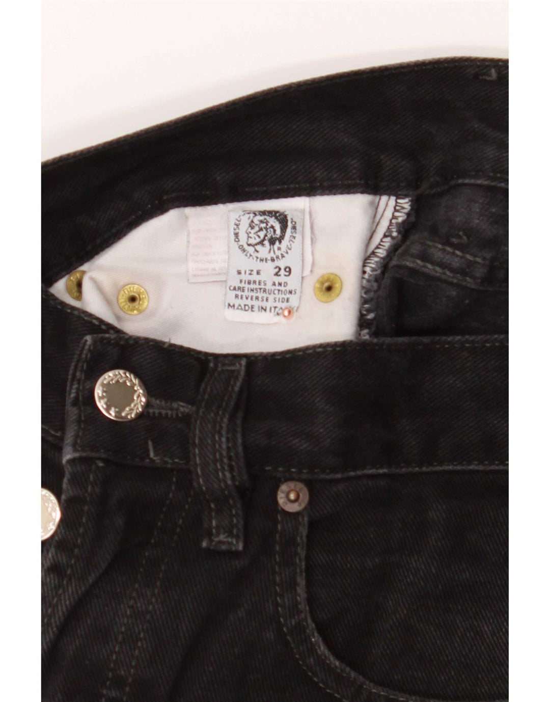 Diesel Jean Droit Zathan W29 L32 Homme Noir Coton