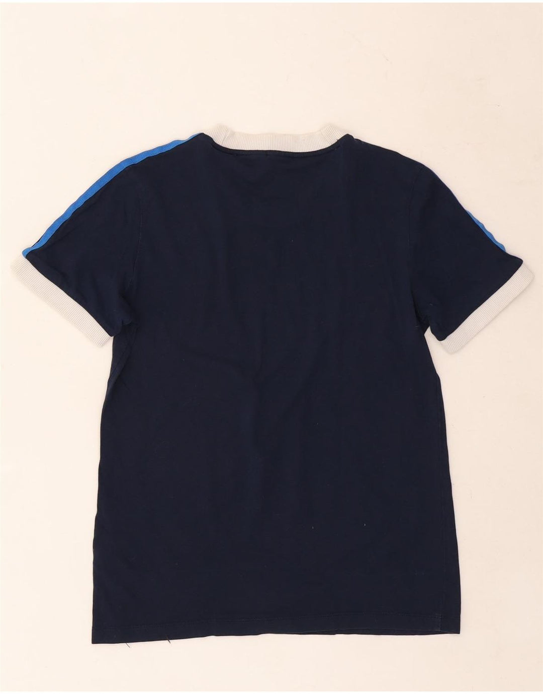 ADIDAS T-Shirt Femme Top UK 10 Petit Bleu Marine Coton