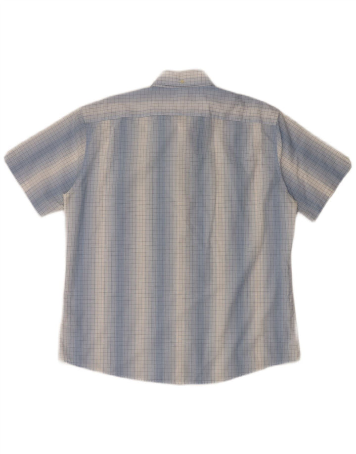 Ben Sherman Chemise à manches courtes pour homme 4XL en coton vichy bleu