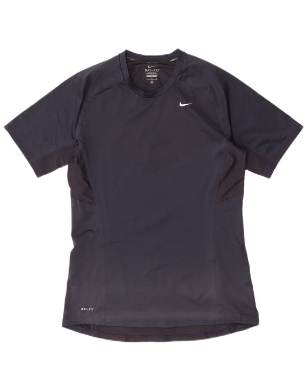 Nike T-shirt Dri Fit pour femme UK 14 Bleu marine moyen Colourblock