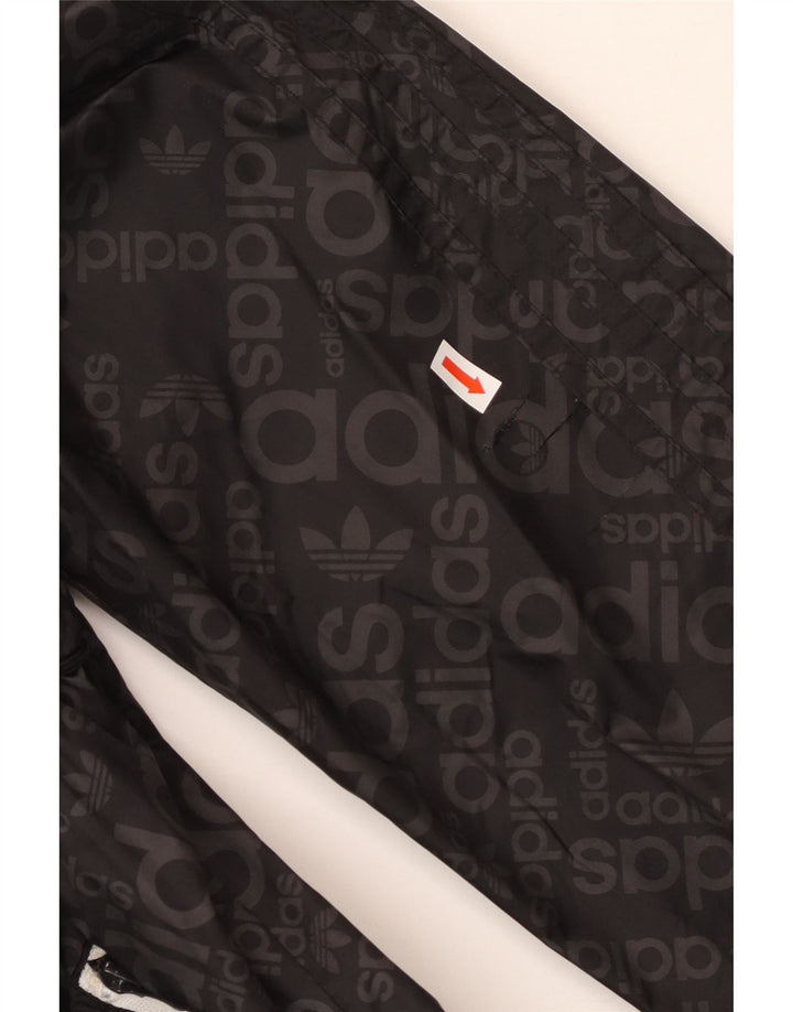 ADIDAS Veste de pluie à capuche graphique pour homme UK 38 Medium Noir Polyamide