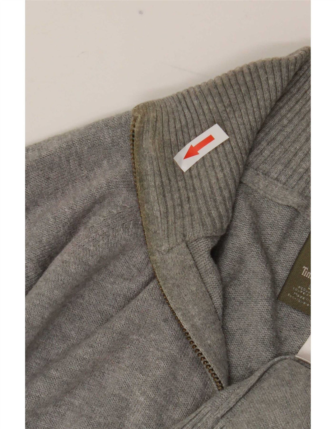 Timberland Pull coupe classique à col zippé pour homme, grand coton gris