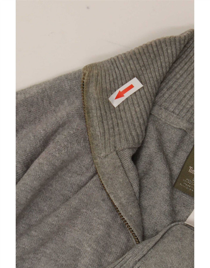 Timberland Pull coupe classique à col zippé pour homme, grand coton gris