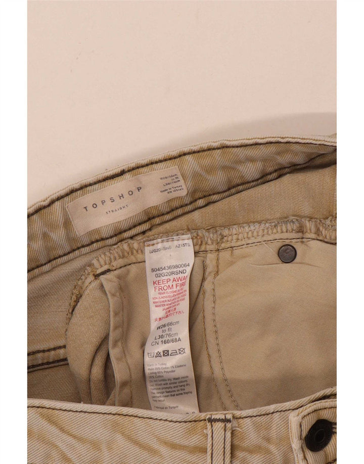 Topshop Jean court femme W26 L25 coton beige
