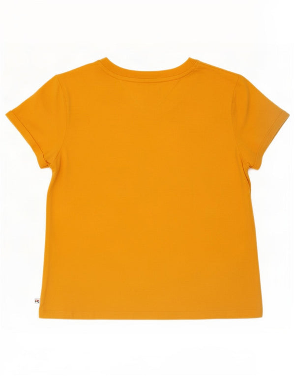 Tommy Hilfiger T-Shirt Femme UK 14 Coton Orange Moyen