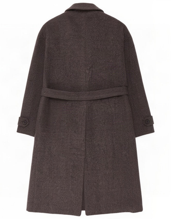 Pardessus surdimensionné pour femme Marella UK 10 Petite laine à chevrons gris