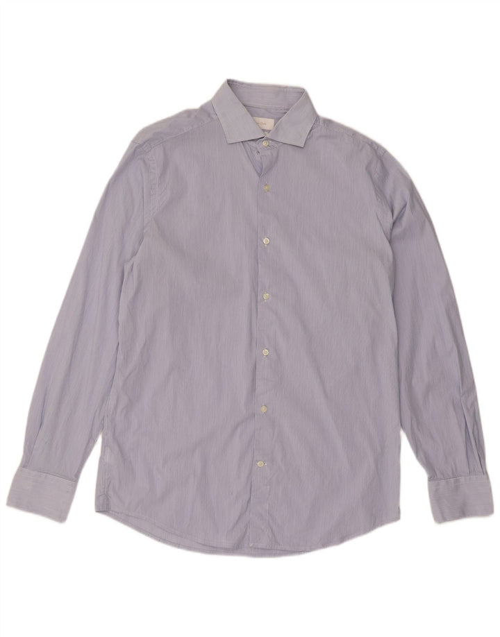 Massimo Dutti Chemise Homme Taille 41 Bleu Moyen Coton Rayé Classique