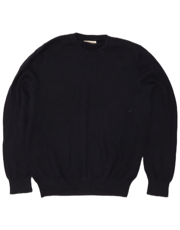 Marks & Spencer Pull à col rond pour homme en coton bleu marine Taille L