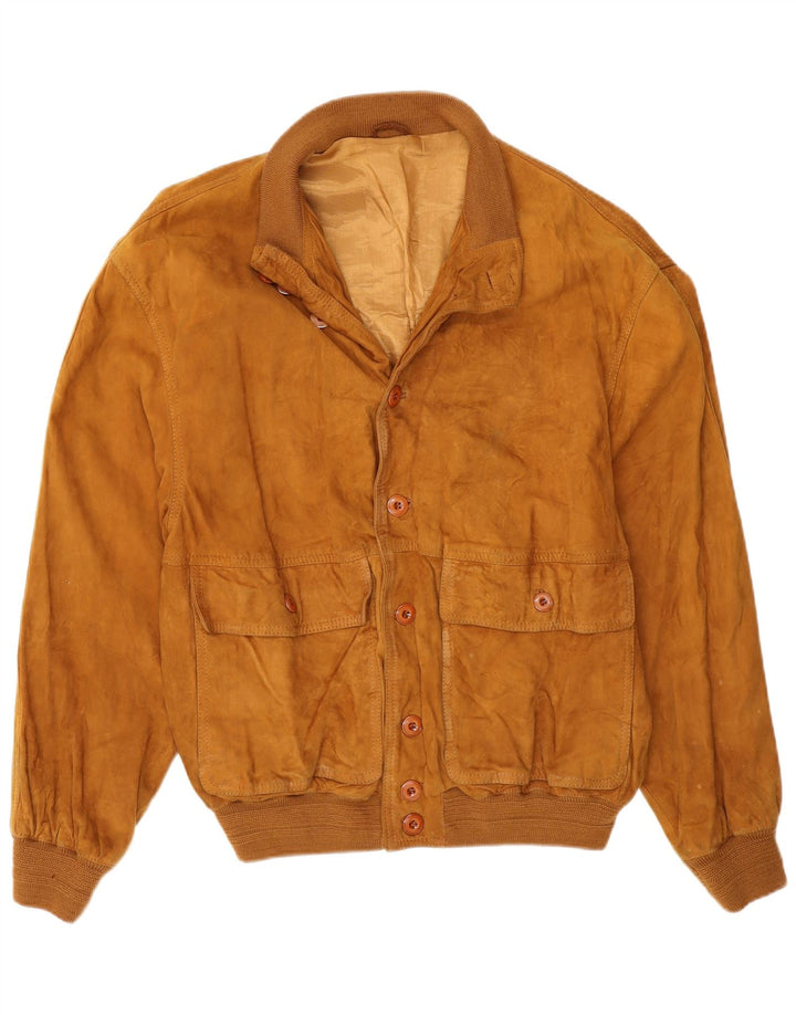 Gara Blouson Bomber En Daim Homme IT 48 Cuir Beige Moyen