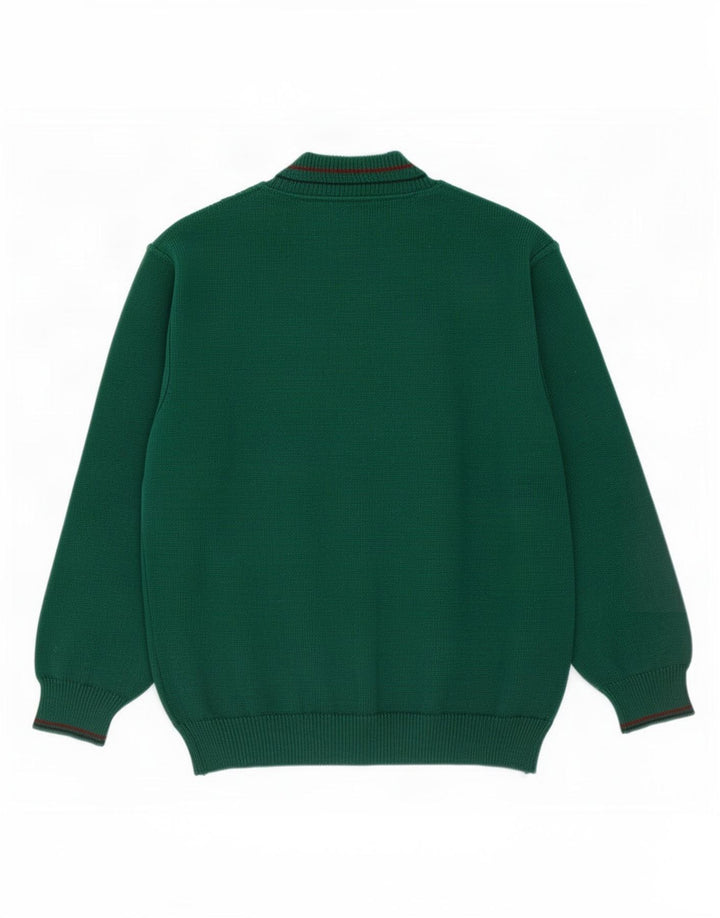 Il Granchio Pull col V pour homme en laine à losanges/diamants Vert