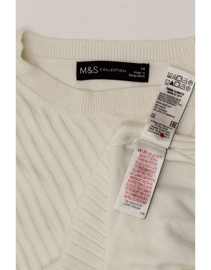 Marks & Spencer Pull col bateau pour femme UK 14 Blanc moyen