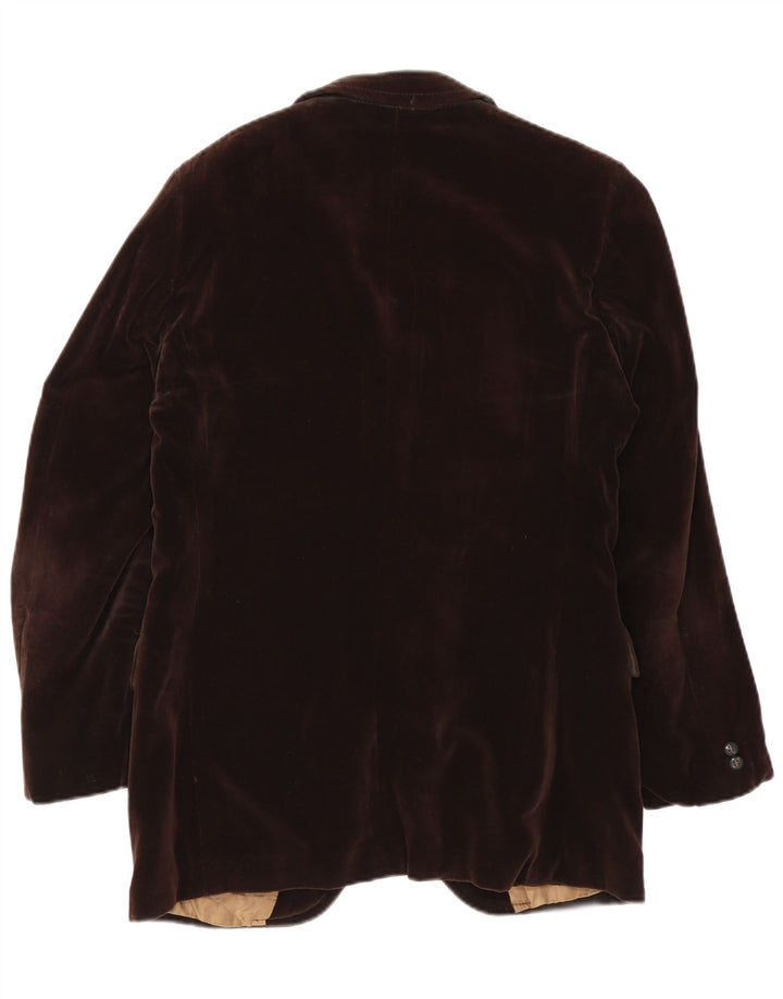vintage Homme 2 Bouton Velours Blazer Veste IT 50 Grand Marron