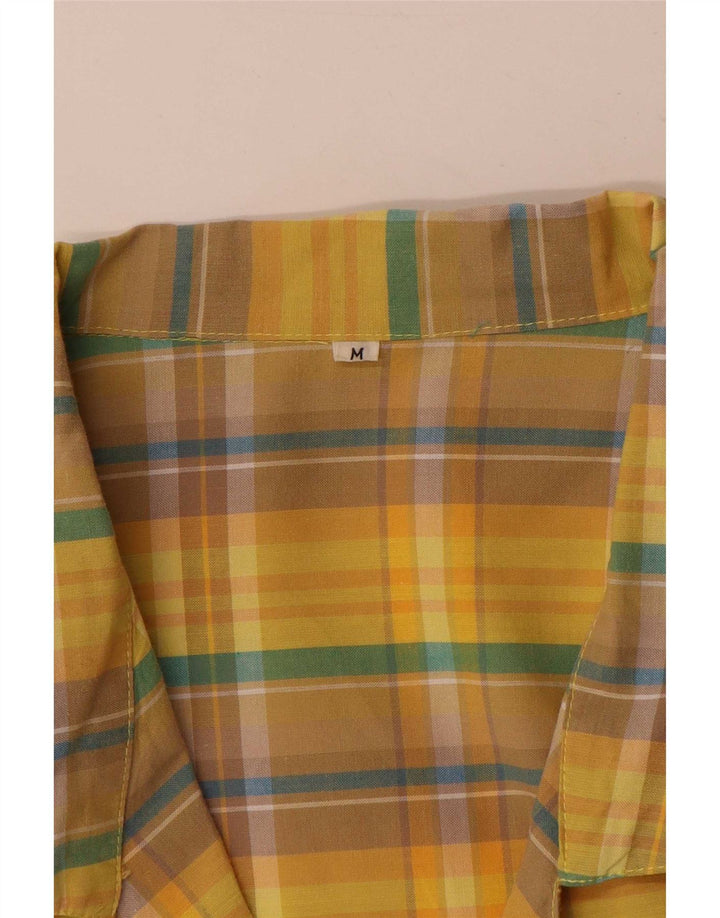 vintage Femmes 2 Bouton Veste Blazer Surdimensionnée UK 14 Medium Yellow Check