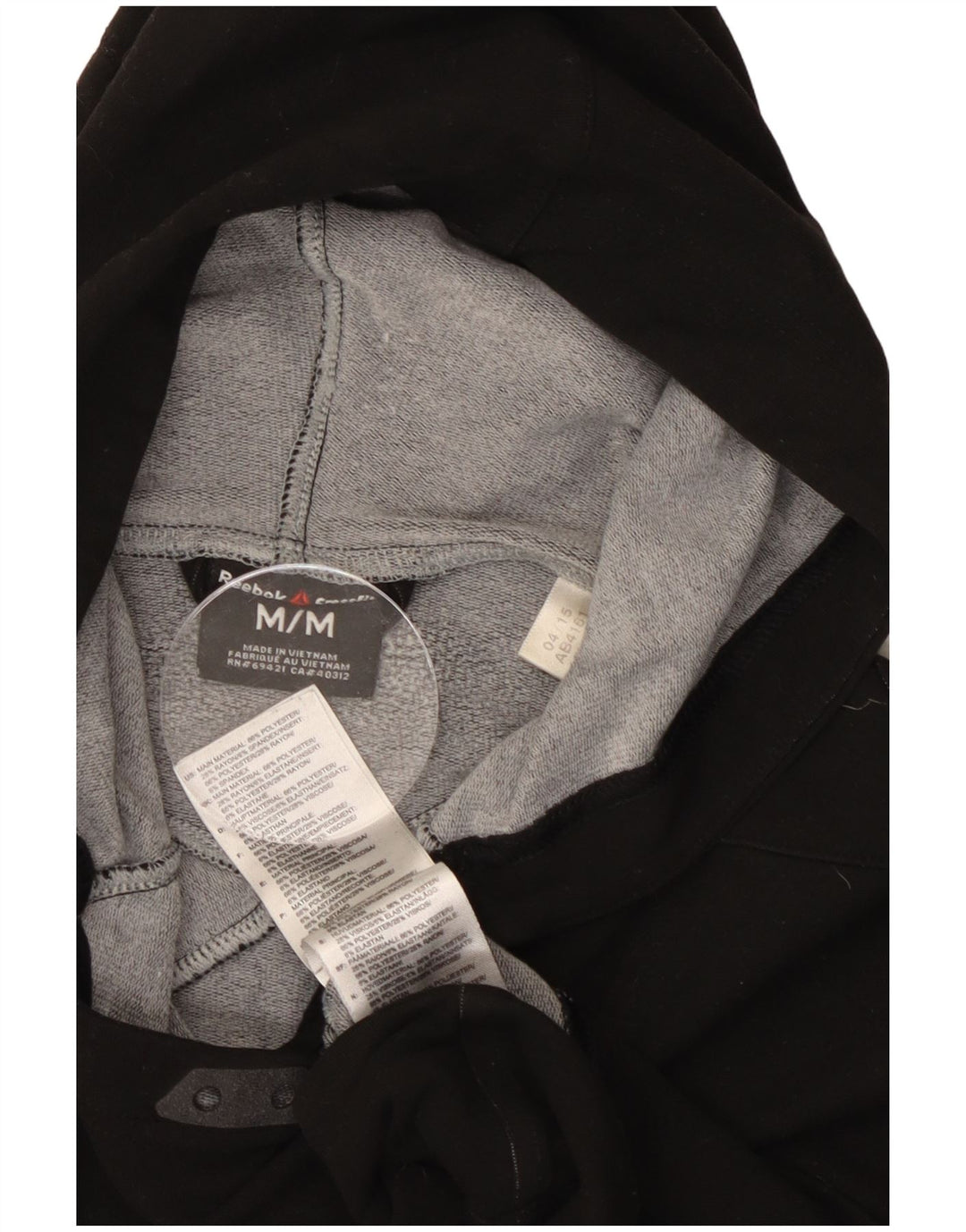 Reebok Pull à Capuche Graphic Homme Noir Moyen Polyester