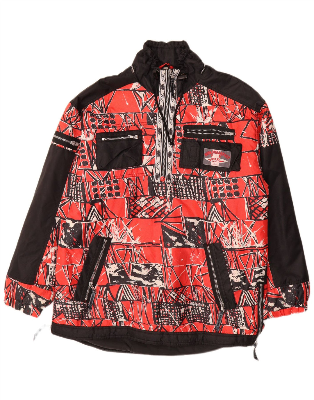 Proline Mens Graphic Anorak Jacket UK 40 Large Rouge Géométrique Polyamide