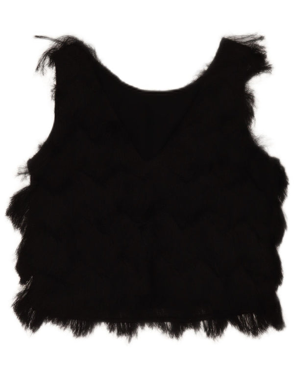 Zara Chemisier court sans manches pour femme UK 10 Petit Noir Polyester