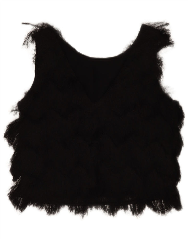 Zara Chemisier court sans manches pour femme UK 10 Petit Noir Polyester