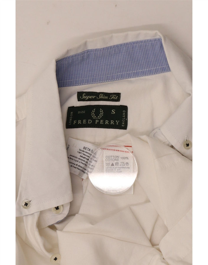 Fred Perry Chemise Super Slim Fit Petit Blanc Coton