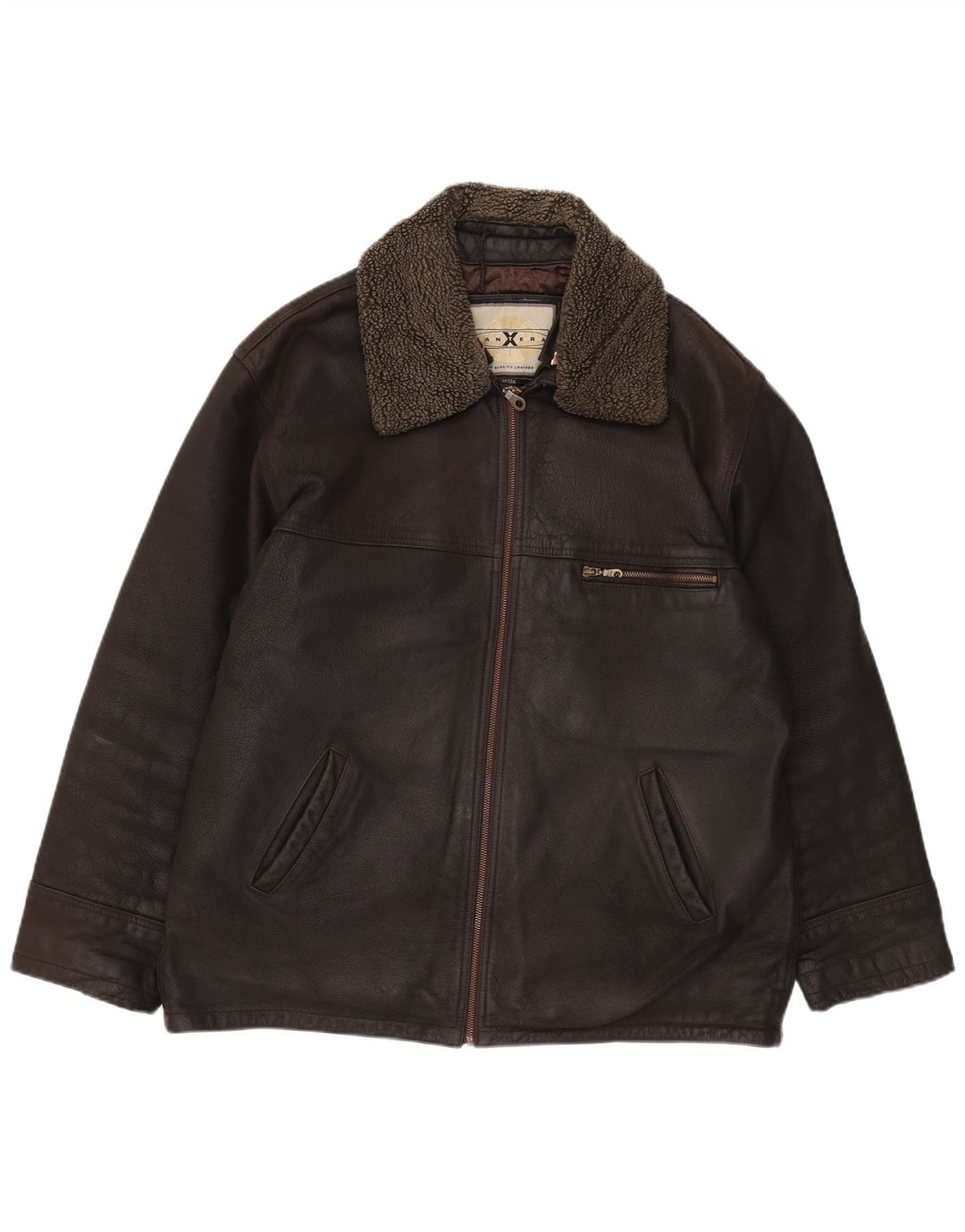 PANTERA Veste en cuir pour homme UK 44 2XL Cuir marron