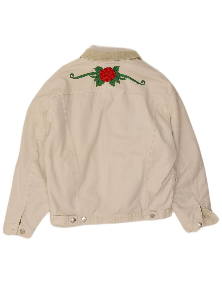 El Charro Veste en jean pour homme UK 36 Petit motif floral blanc