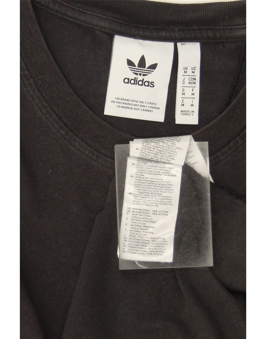 ADIDAS Mens T-Shirt Top Medium Black Cotton Vintage Adidas and Second-Hand Adidas from Messina Hembry 
