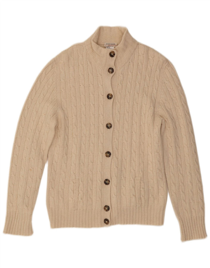 Gran Sasso Femme Cardigan Pull IT 54 3XL Blanc Laine