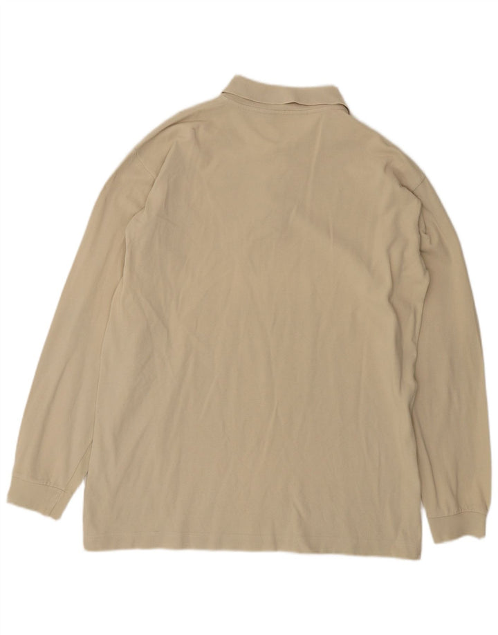 KAPPA Polo à manches longues pour homme en coton beige