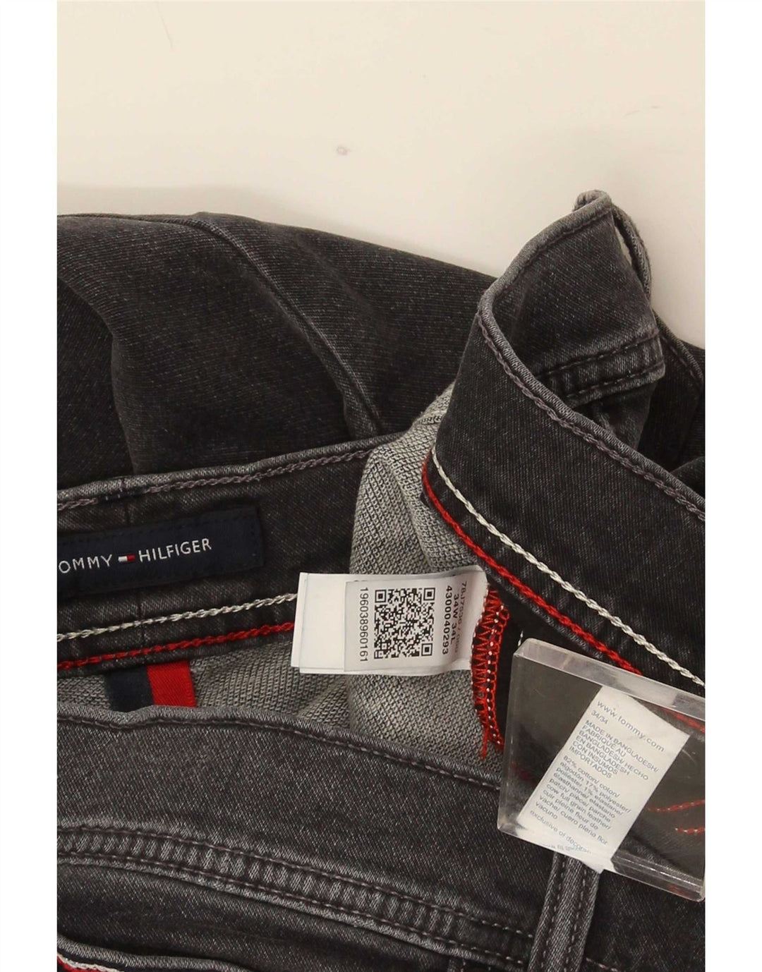 Tommy Hilfiger Jean Slim Homme W34 L34 Gris Coton